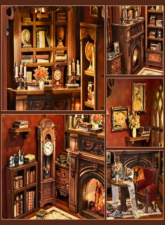 Sagiterra Book Nook Kit，DIY Miniature Dollhouse Kit for Adults and Teens，3D Wooden Tiny House for Family and Friends，Bookshelf Decor in Halloween/Christmas（Book Store） (Twilight Library) - Image 2